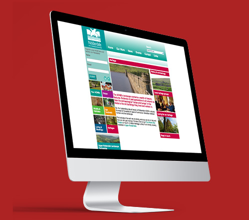 Nidderdale website homepage displayed on a mac