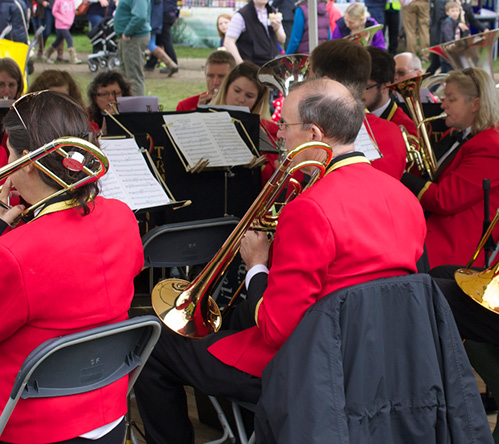 Brass band performing at Otley Show 2016