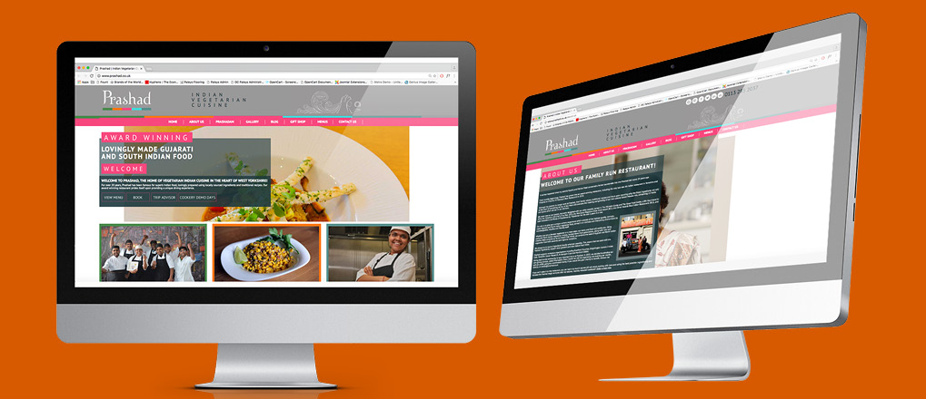 Prashad rebranded website displayed on imac
